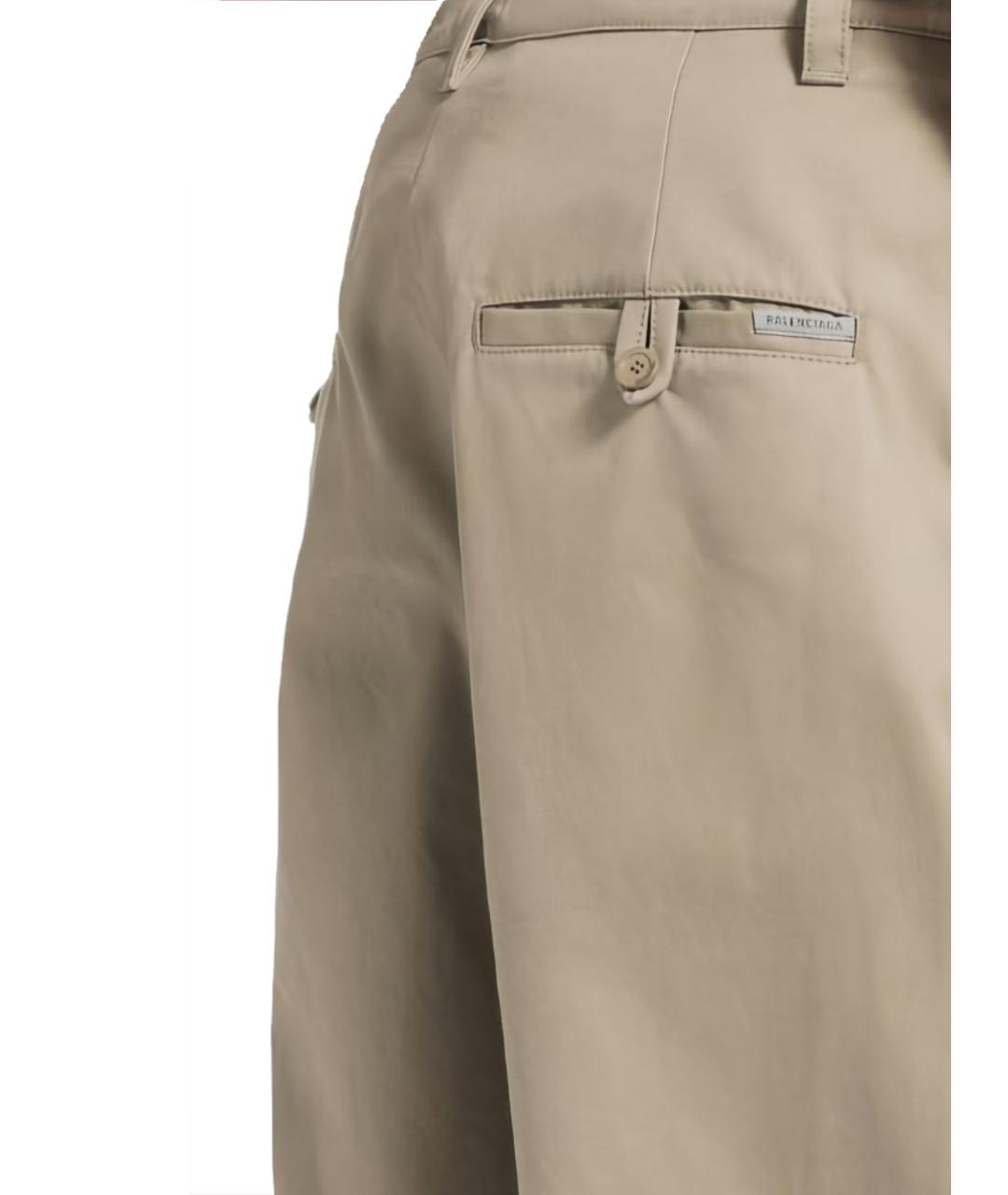 BALENCIAGA Бежевые хлопковые повседневные брюки, фото 3