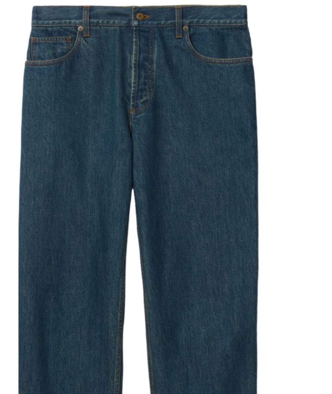 BURBERRY Синие хлопковые прямые джинсы, фото 2