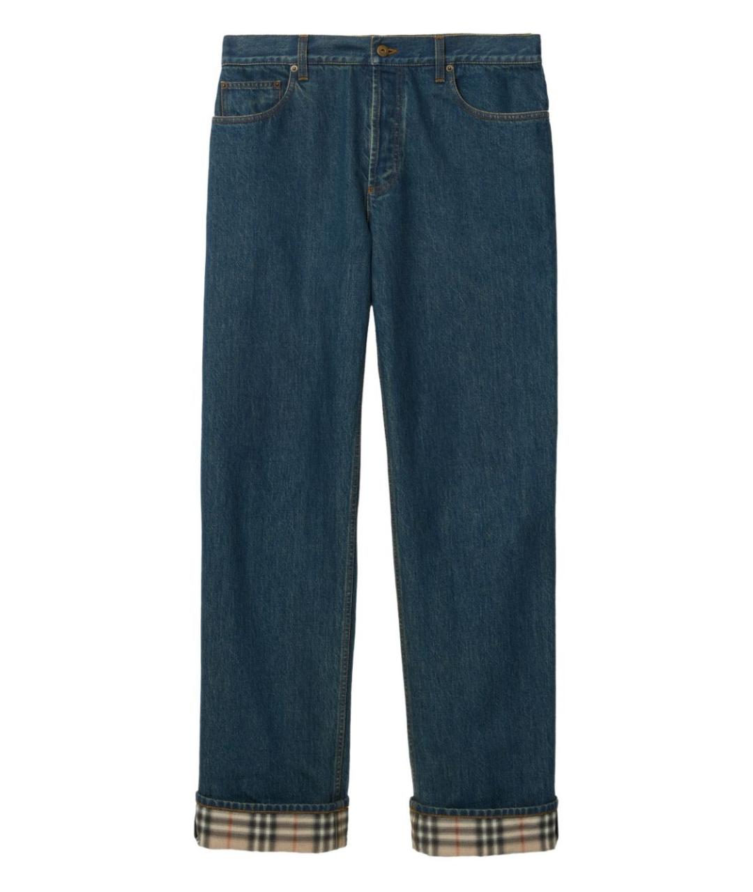 BURBERRY Синие хлопковые прямые джинсы, фото 1