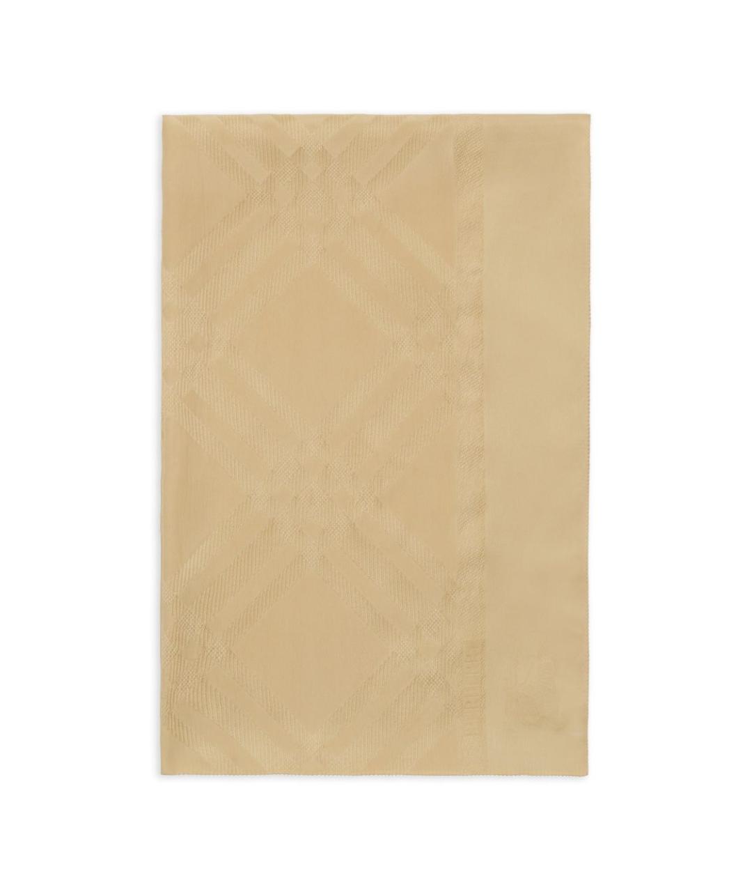 BURBERRY Бежевый шелковый шарф, фото 2