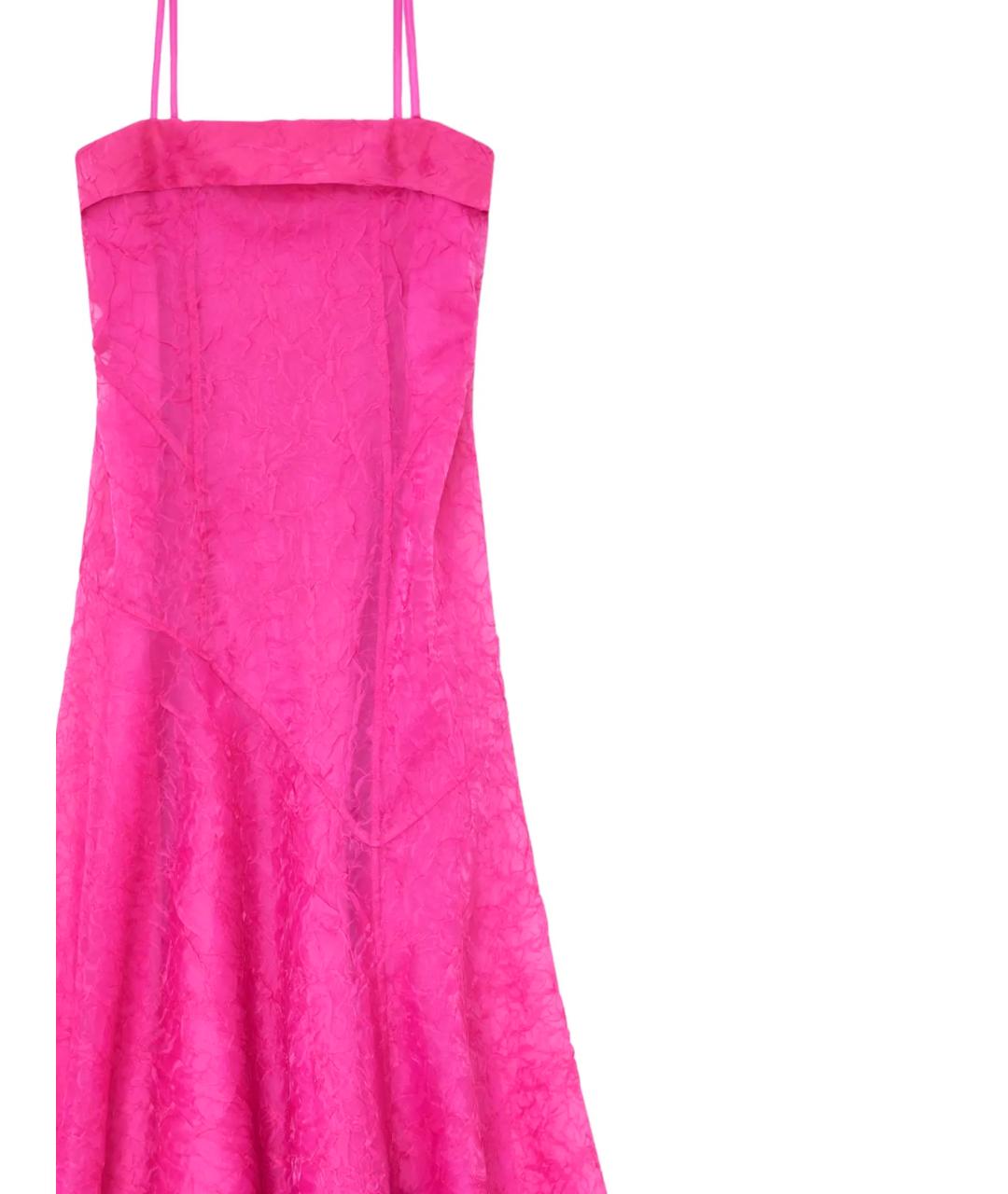 GANNI Фуксия полиэстеровое коктейльное платье, фото 2