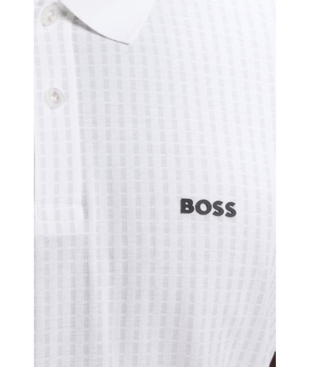 HUGO BOSS Белое хлопковое поло с коротким рукавом, фото 2
