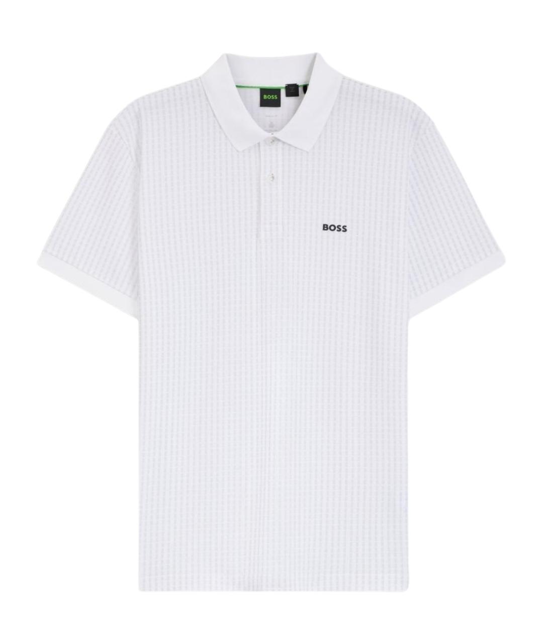 HUGO BOSS Белое хлопковое поло с коротким рукавом, фото 1