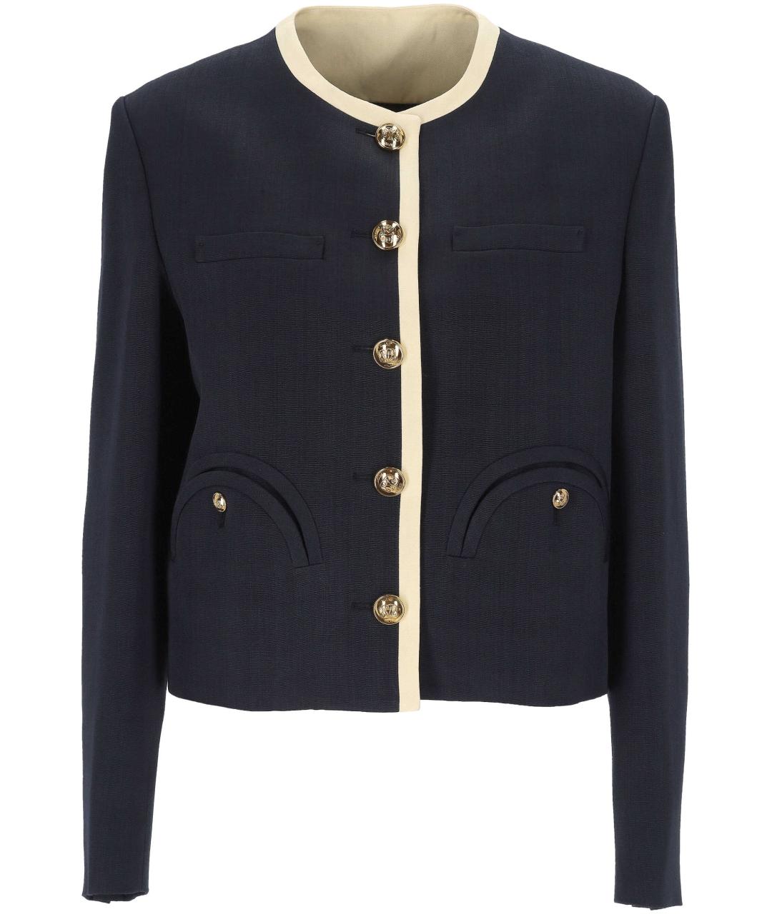 BLAZE MILANO Темно-синий льняной жакет/пиджак, фото 1