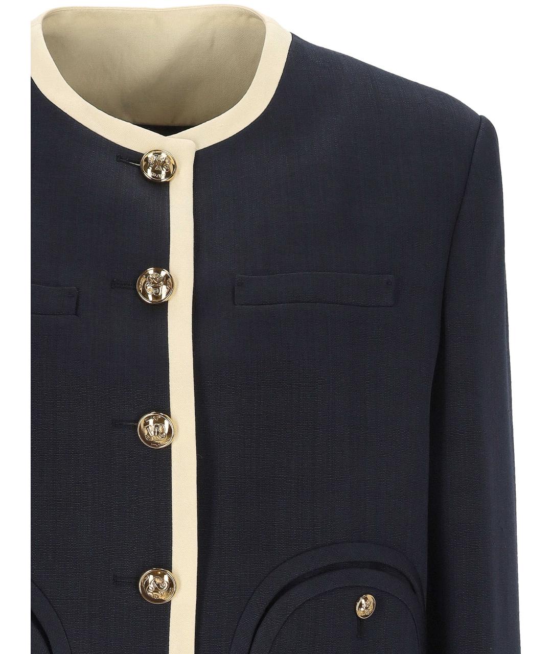 BLAZE MILANO Темно-синий льняной жакет/пиджак, фото 2