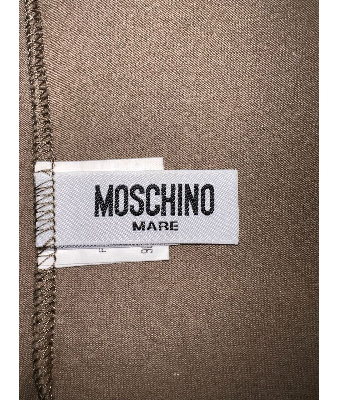 MOSCHINO Хаки хлопко-эластановое повседневное платье, фото 4