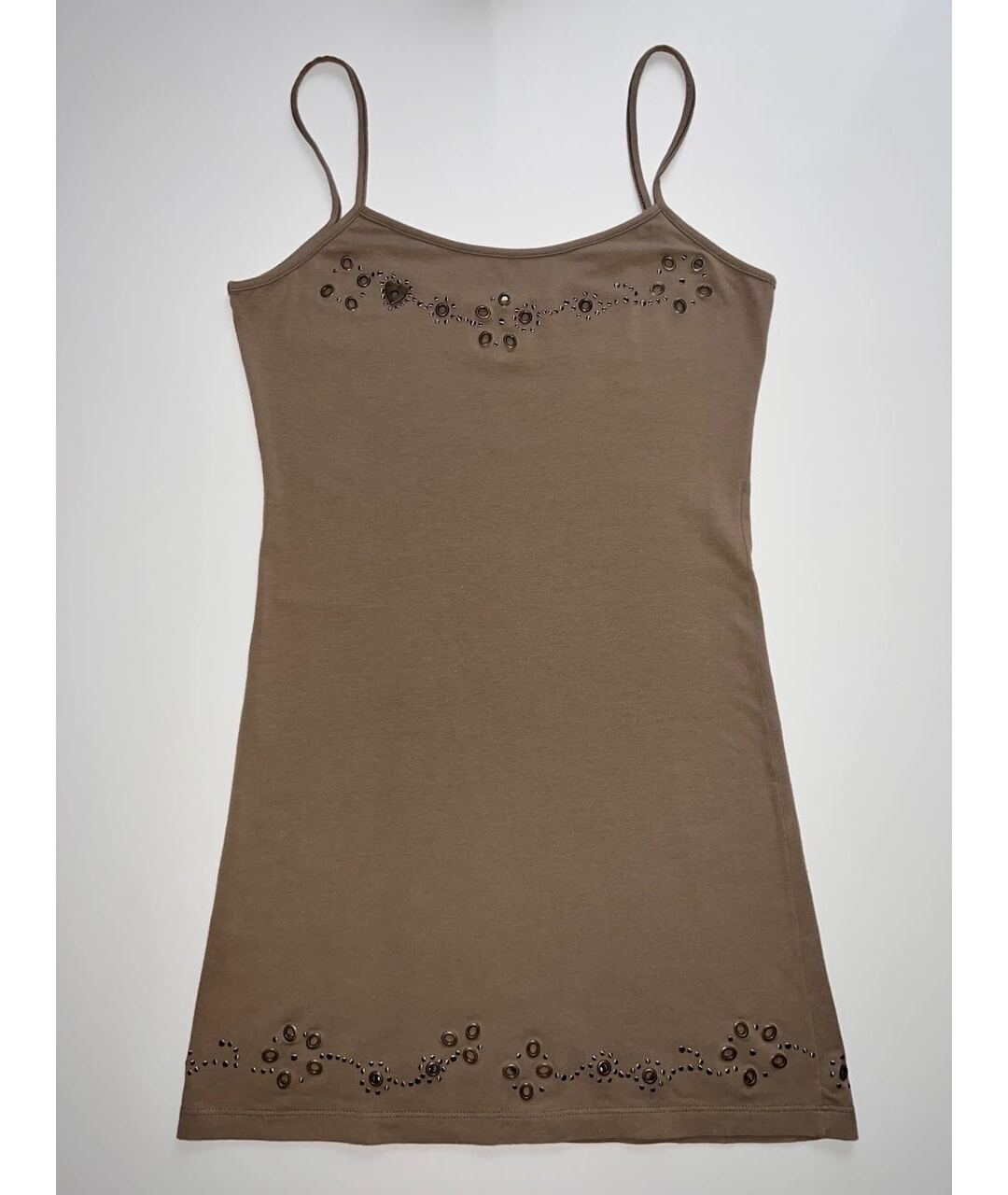 MOSCHINO Хаки хлопко-эластановое повседневное платье, фото 6