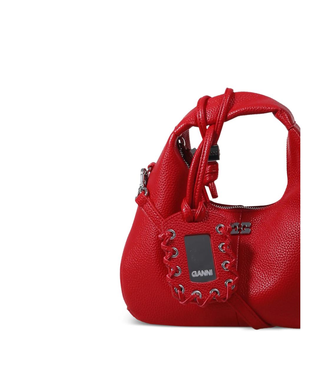 GANNI Красная сумка с короткими ручками из искусственной кожи, фото 2
