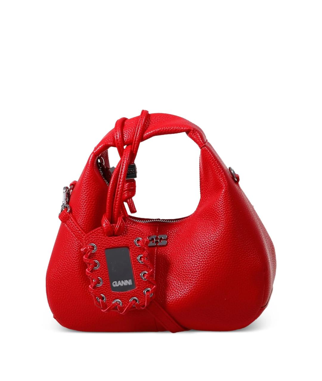 GANNI Красная сумка с короткими ручками из искусственной кожи, фото 1
