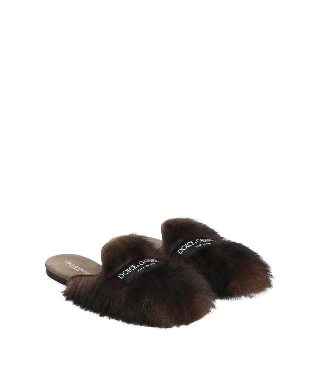 DOLCE&GABBANA Коричневые мюли, фото 3