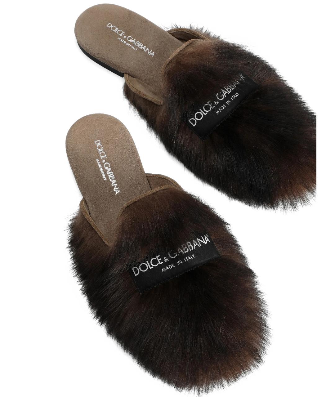 DOLCE&GABBANA Коричневые мюли, фото 4