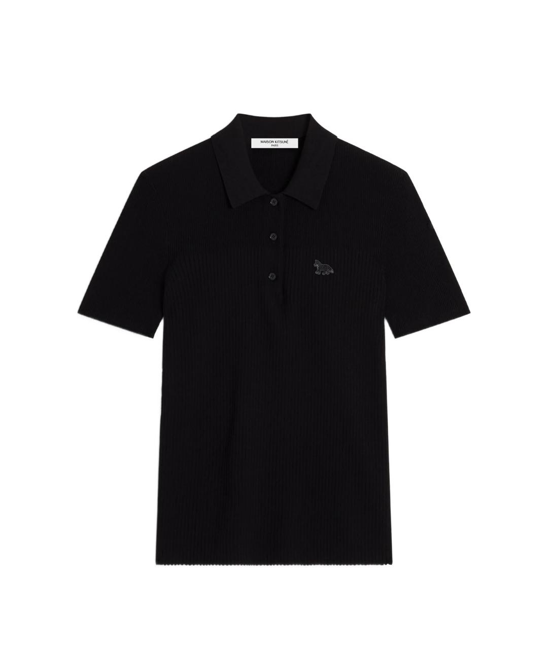 MAISON KITSUNE Черная вискозная футболка, фото 1