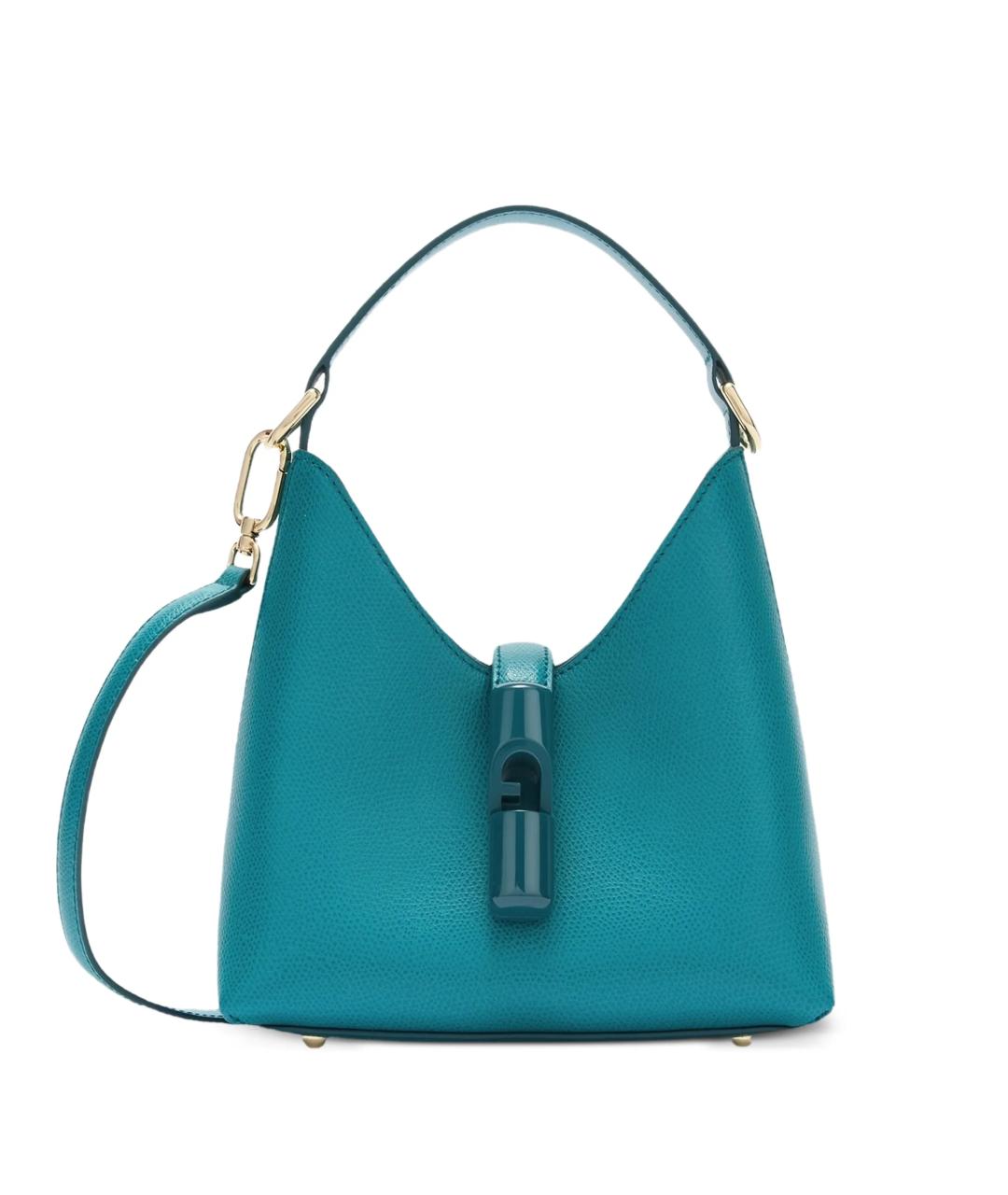 FURLA Синяя кожаная сумка через плечо, фото 1