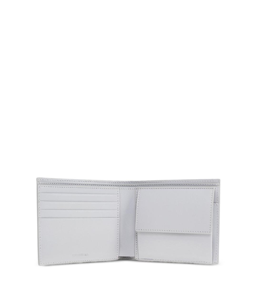 BALENCIAGA Серый кожаный кошелек, фото 4