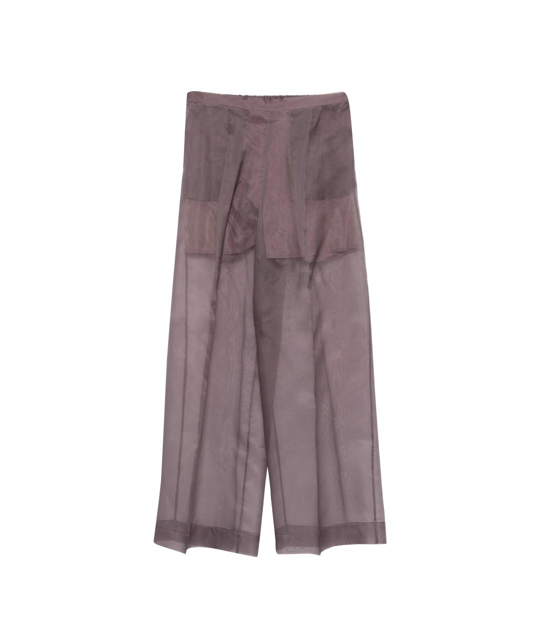 ANTONELLI FIRENZE Серые шелковые прямые брюки, фото 1