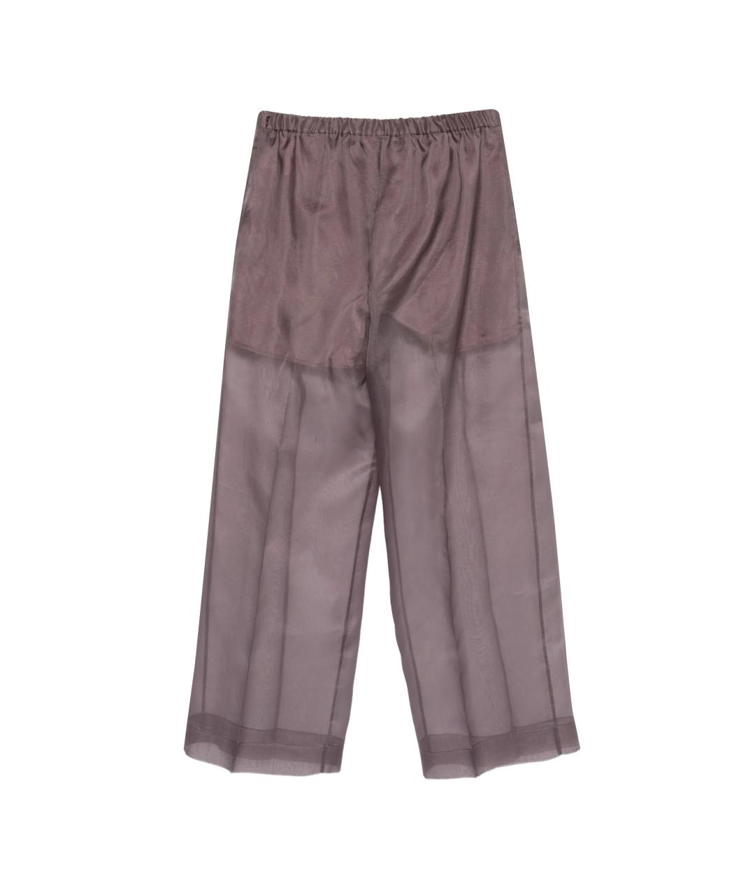 ANTONELLI FIRENZE Серые шелковые прямые брюки, фото 3