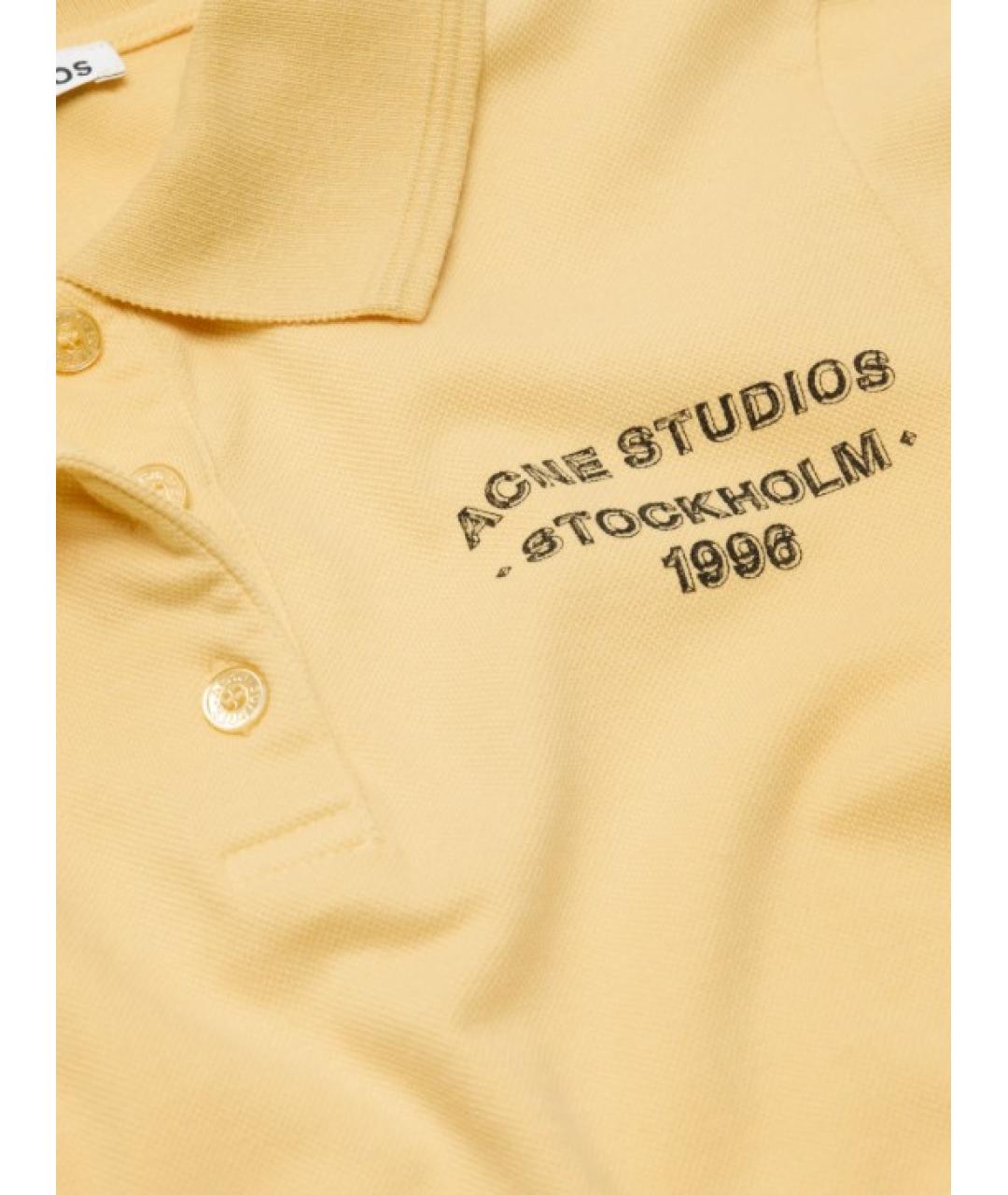 ACNE STUDIOS Желтая хлопковая футболка, фото 2