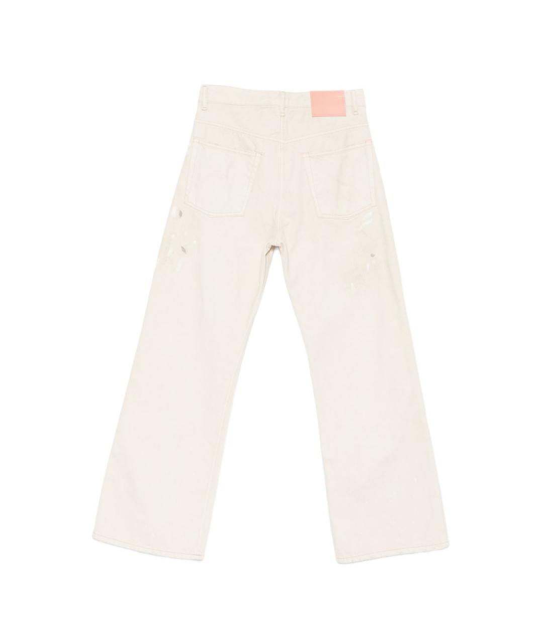 ACNE STUDIOS Белые хлопковые прямые джинсы, фото 2