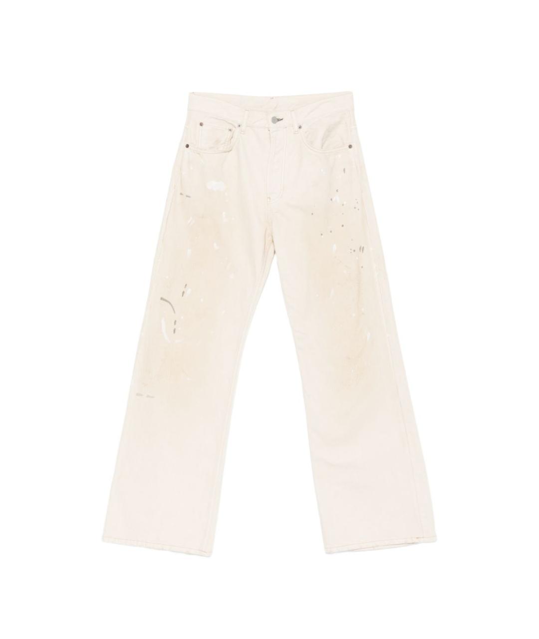 ACNE STUDIOS Белые хлопковые прямые джинсы, фото 1