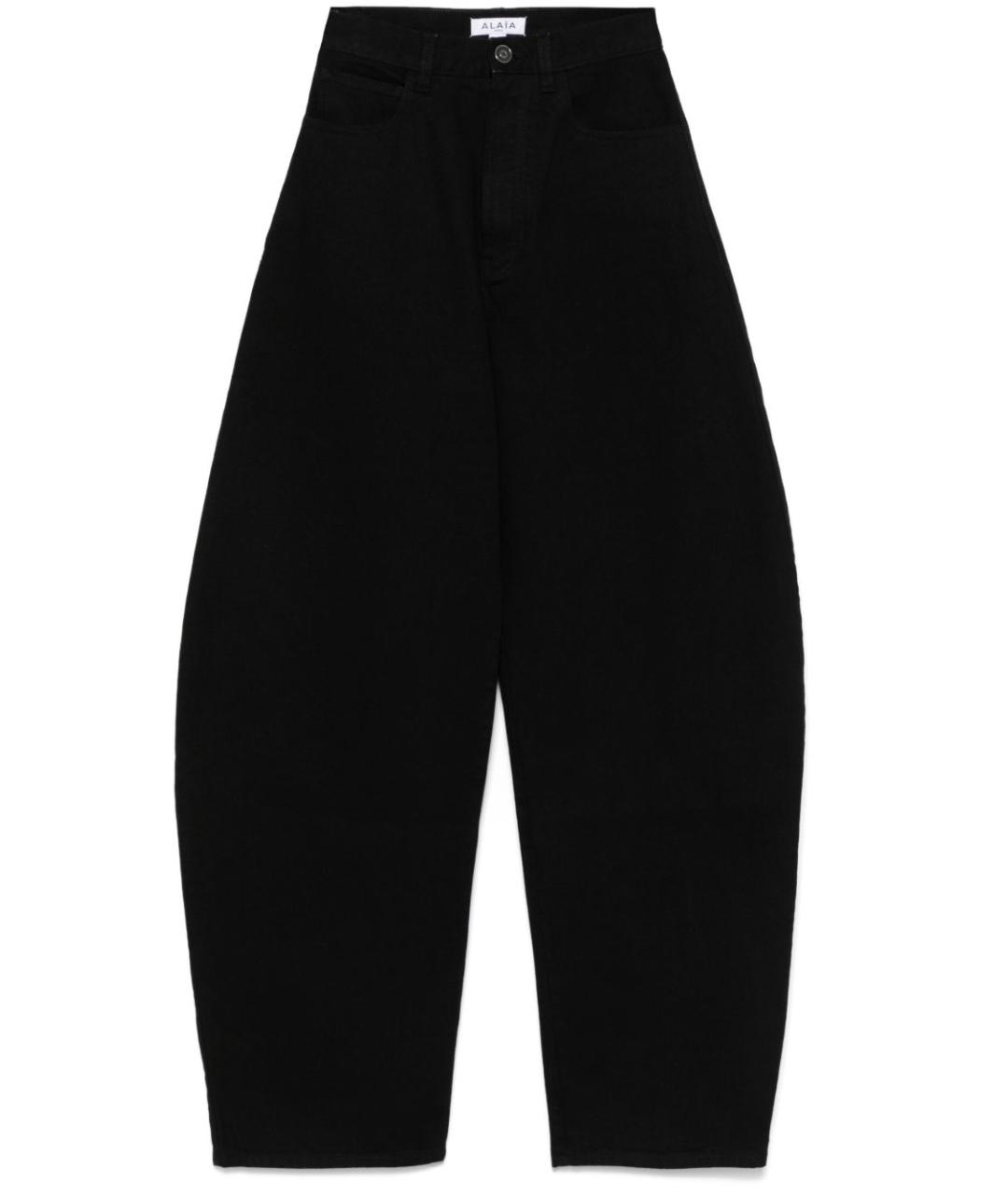 ALAIA Черные полиэстеровые прямые брюки, фото 1
