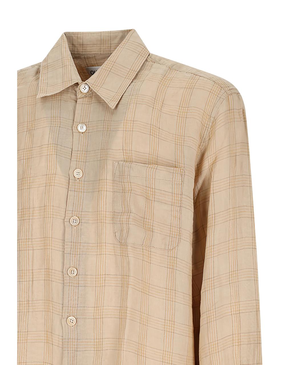 OUR LEGACY Бежевая льняная кэжуал рубашка, фото 2