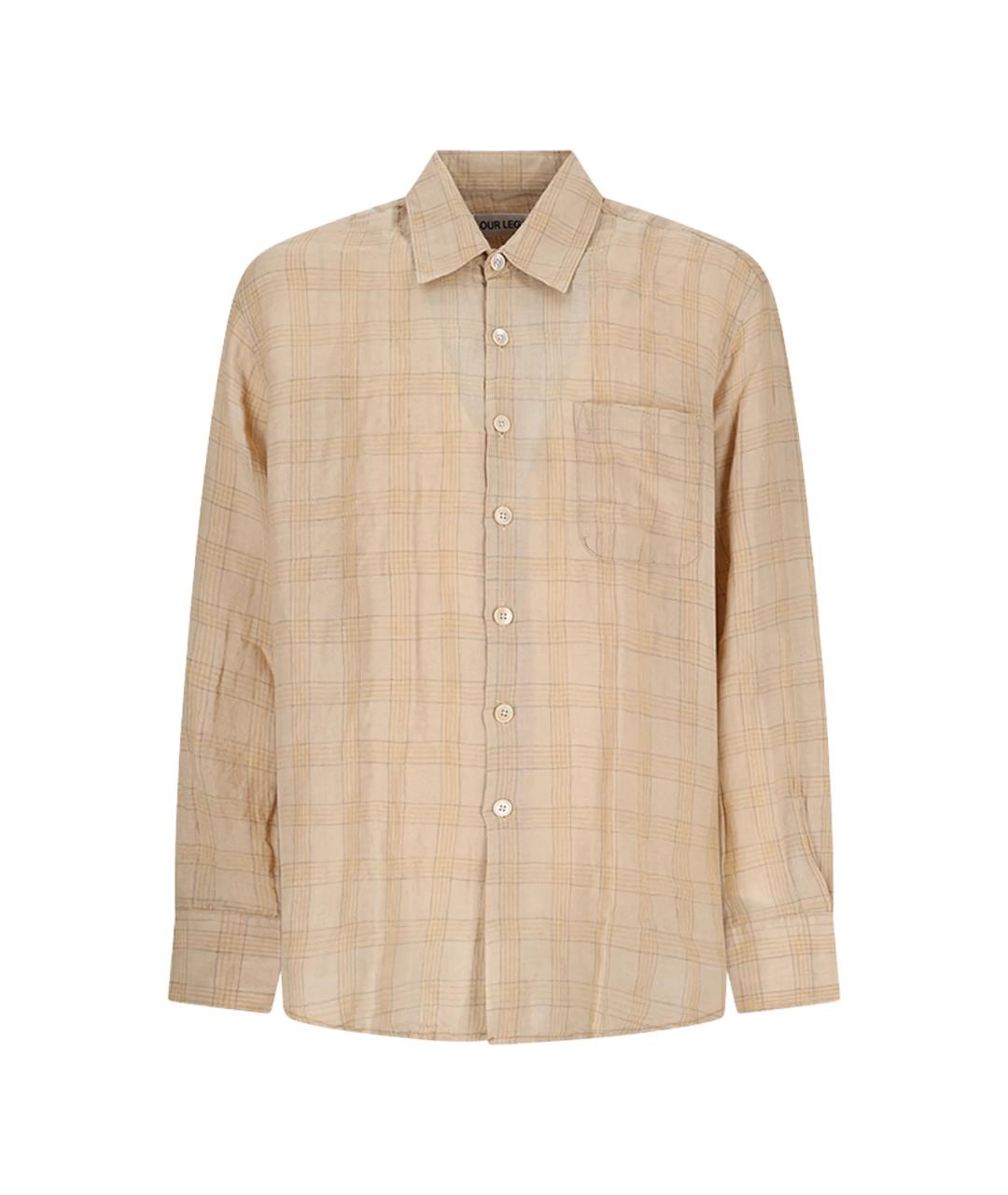 OUR LEGACY Бежевая льняная кэжуал рубашка, фото 1