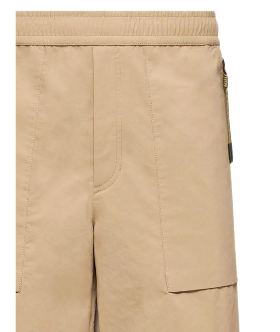 MONCLER GRENOBLE Бежевые полиэстеровые шорты, фото 2