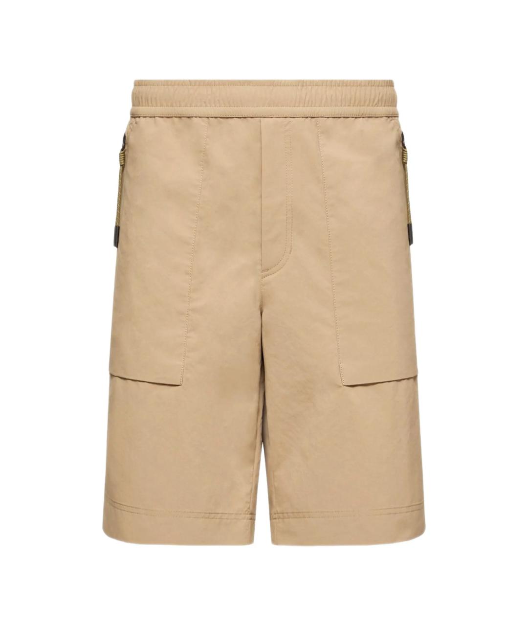 MONCLER GRENOBLE Бежевые полиэстеровые шорты, фото 1