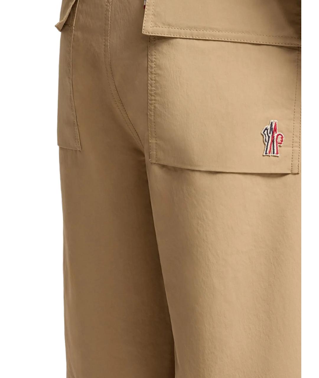 MONCLER GRENOBLE Бежевые полиэстеровые шорты, фото 3