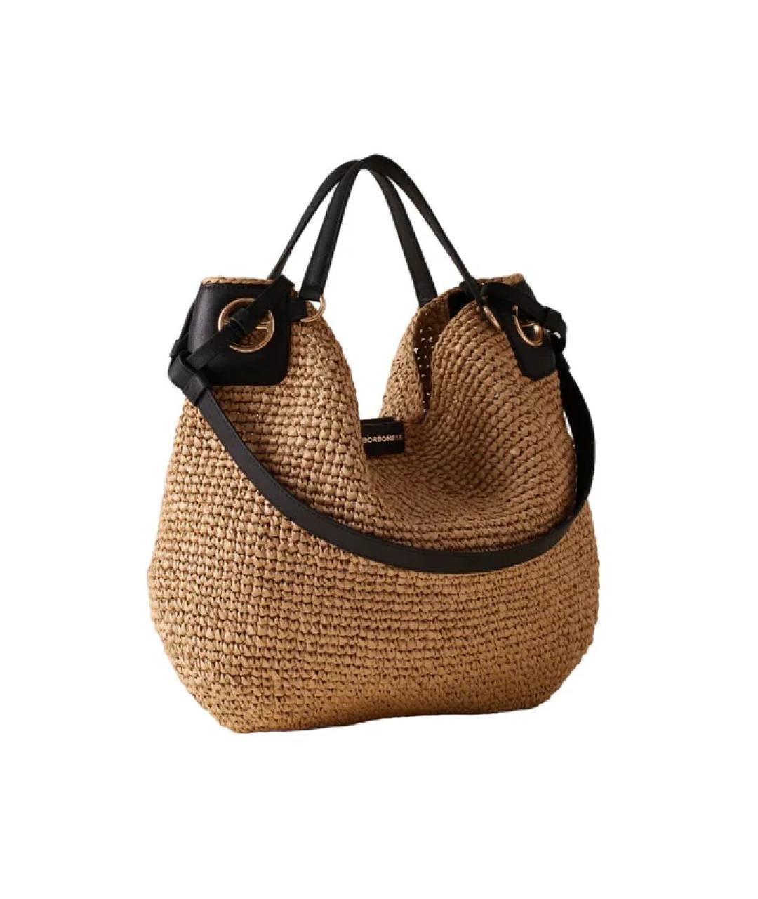 BORBONESE Бежевая сумка тоут, фото 2