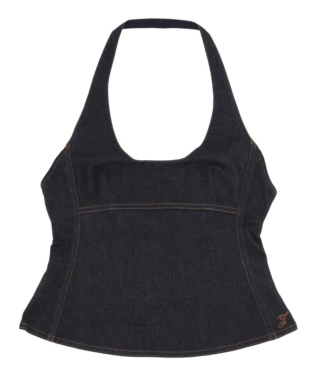 JACQUEMUS Темно-синяя хлопковая майка, фото 1