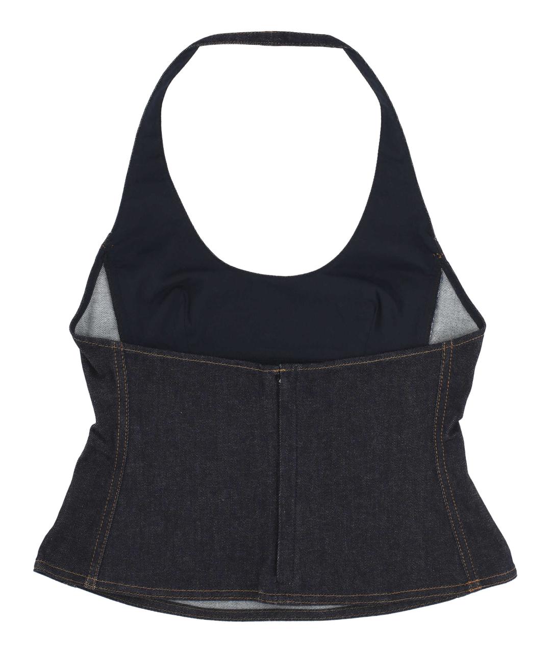 JACQUEMUS Темно-синяя хлопковая майка, фото 3