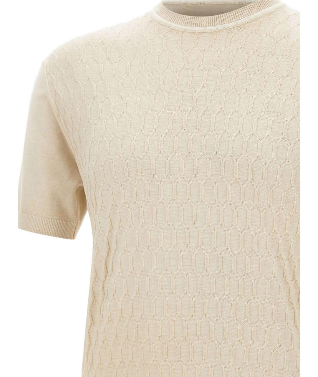 PEUTEREY Бежевая хлопковая футболка, фото 2