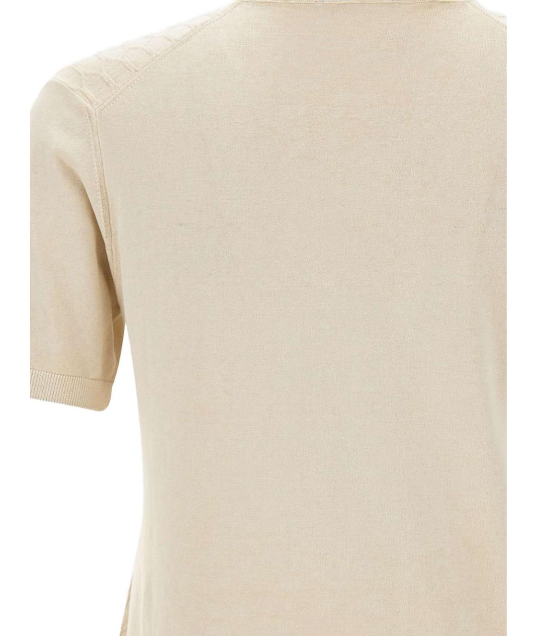 PEUTEREY Бежевая хлопковая футболка, фото 4