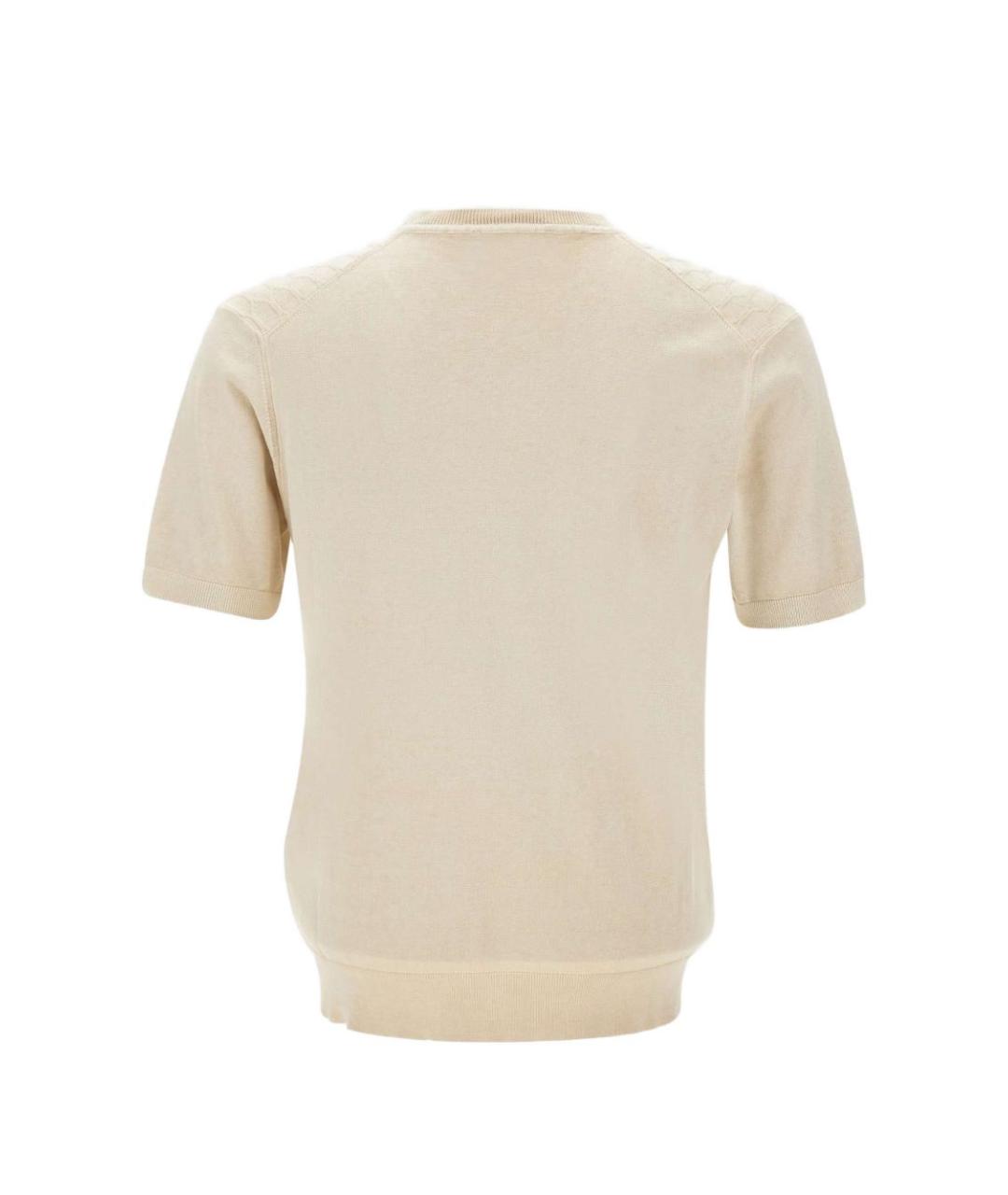 PEUTEREY Бежевая хлопковая футболка, фото 3