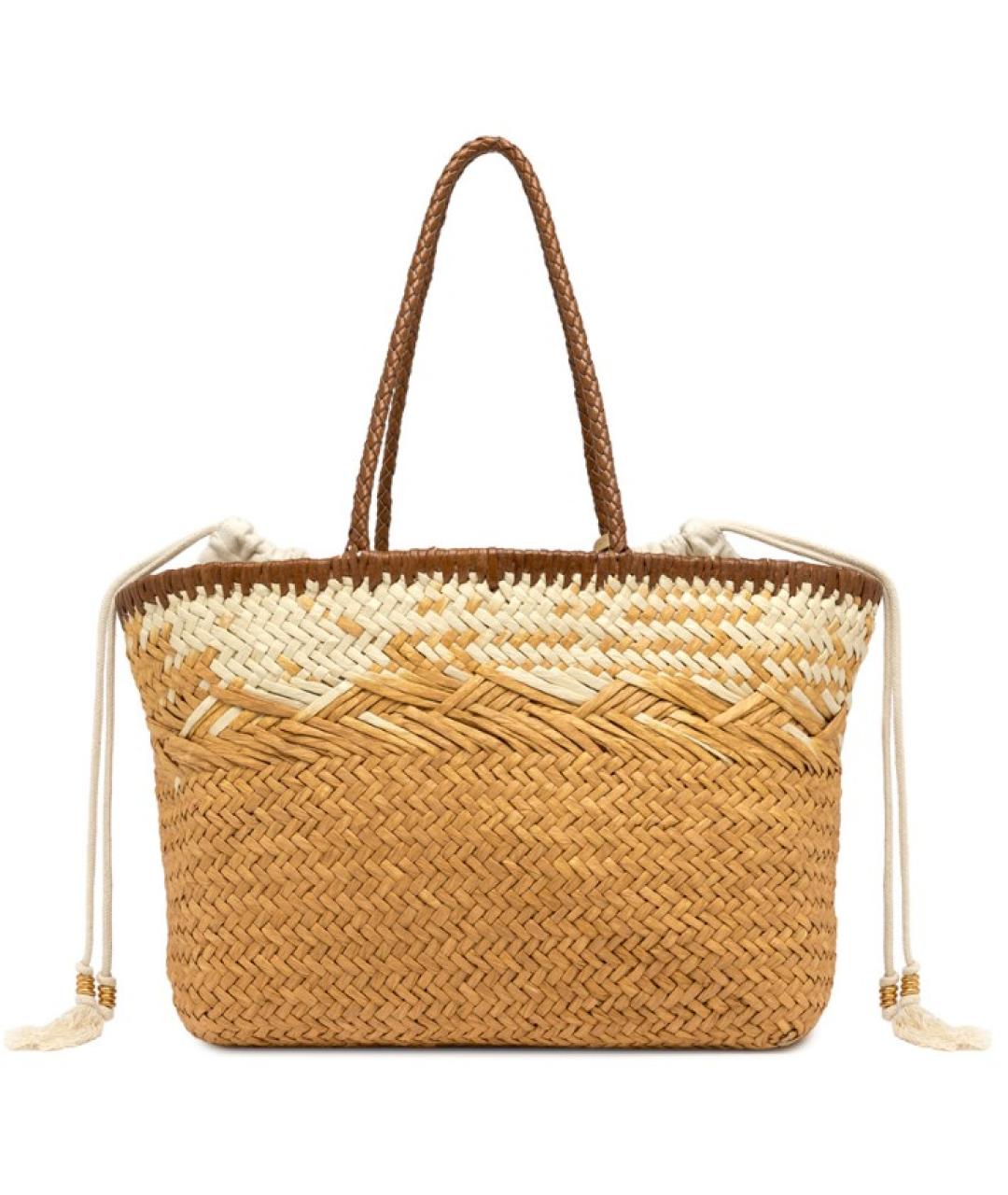 Gianni Chiarini Бежевая пелетеная сумка тоут, фото 3