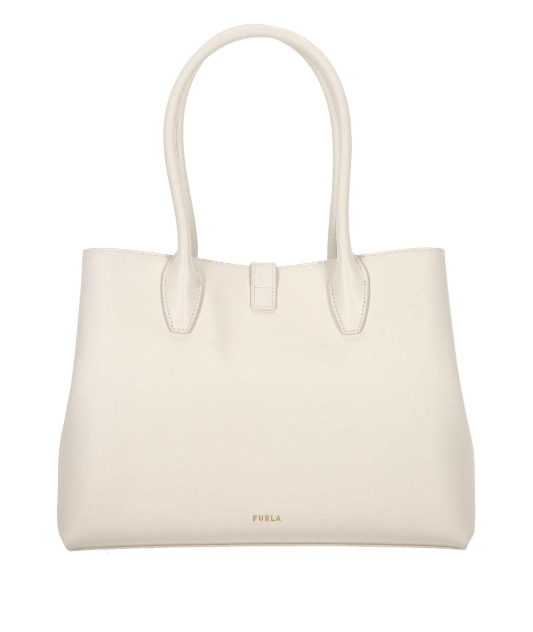 FURLA Бежевая кожаная сумка тоут, фото 3