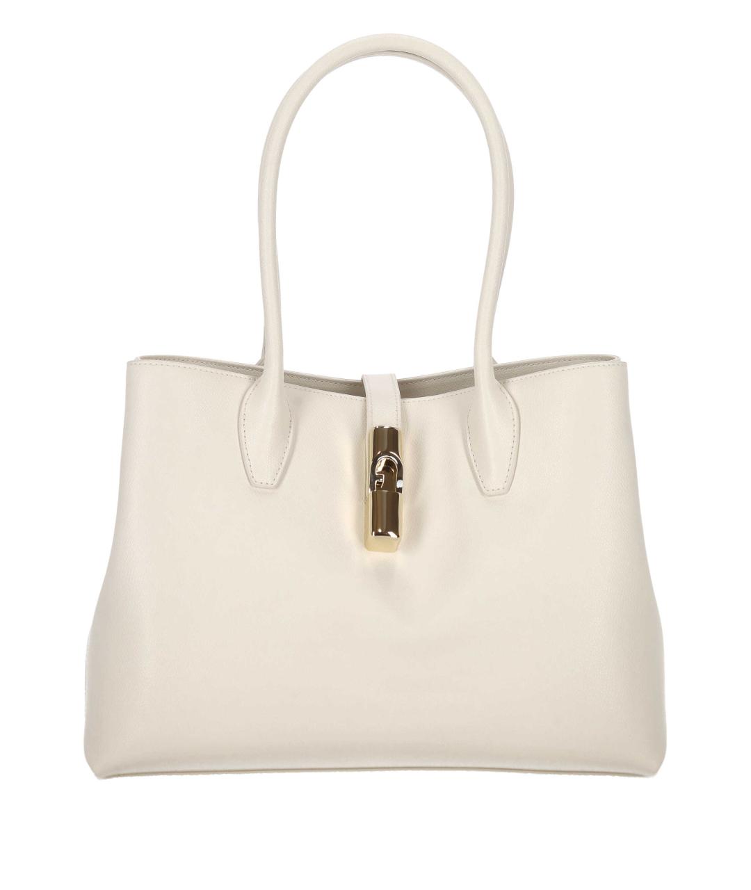 FURLA Бежевая кожаная сумка тоут, фото 1