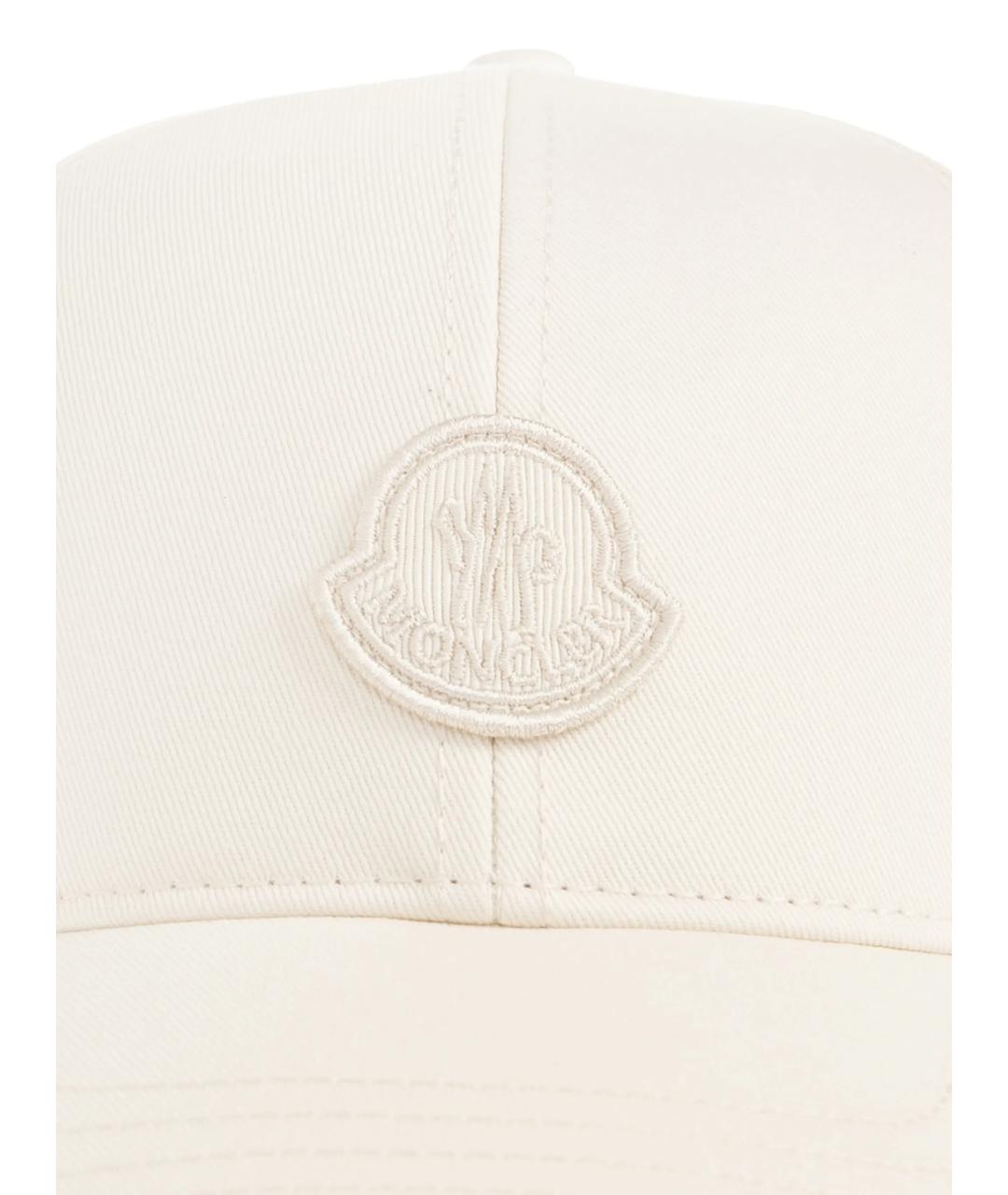 MONCLER Белая хлопковая кепка, фото 2