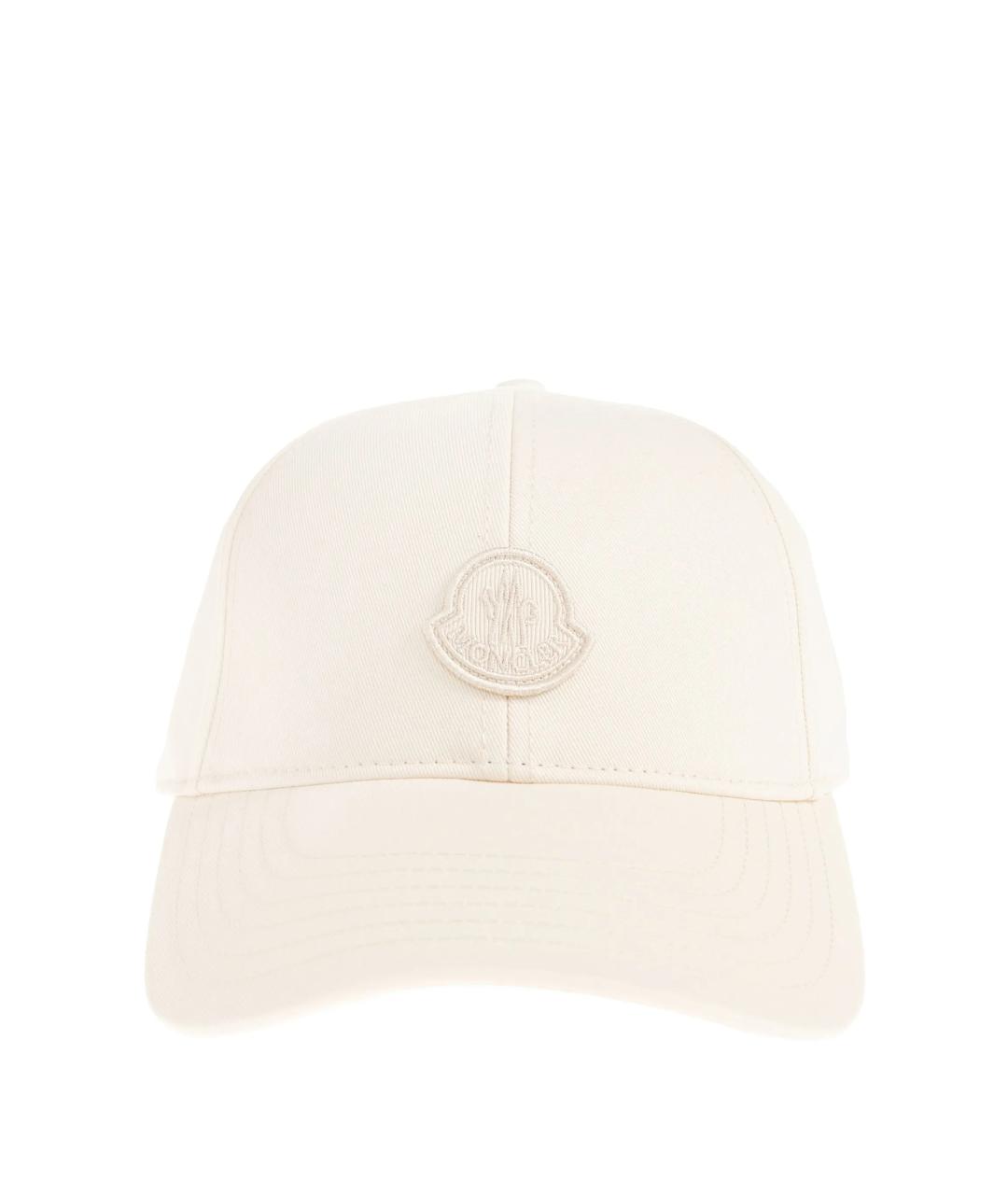 MONCLER Белая хлопковая кепка, фото 1