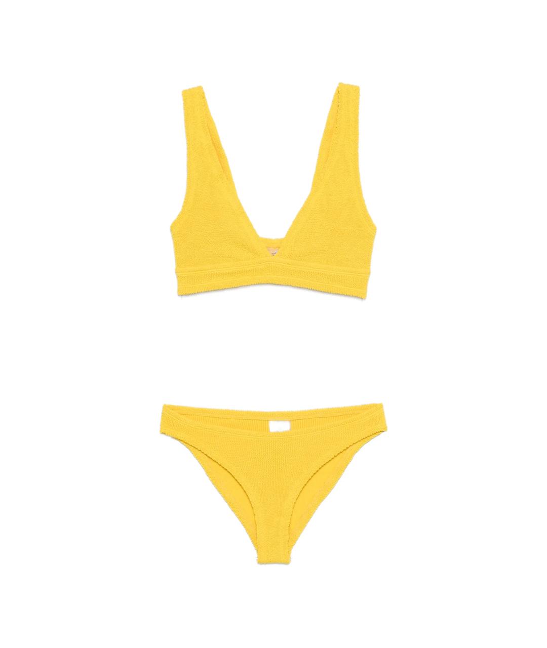 HUNZA G Желтый полиамидовый купальник, фото 1