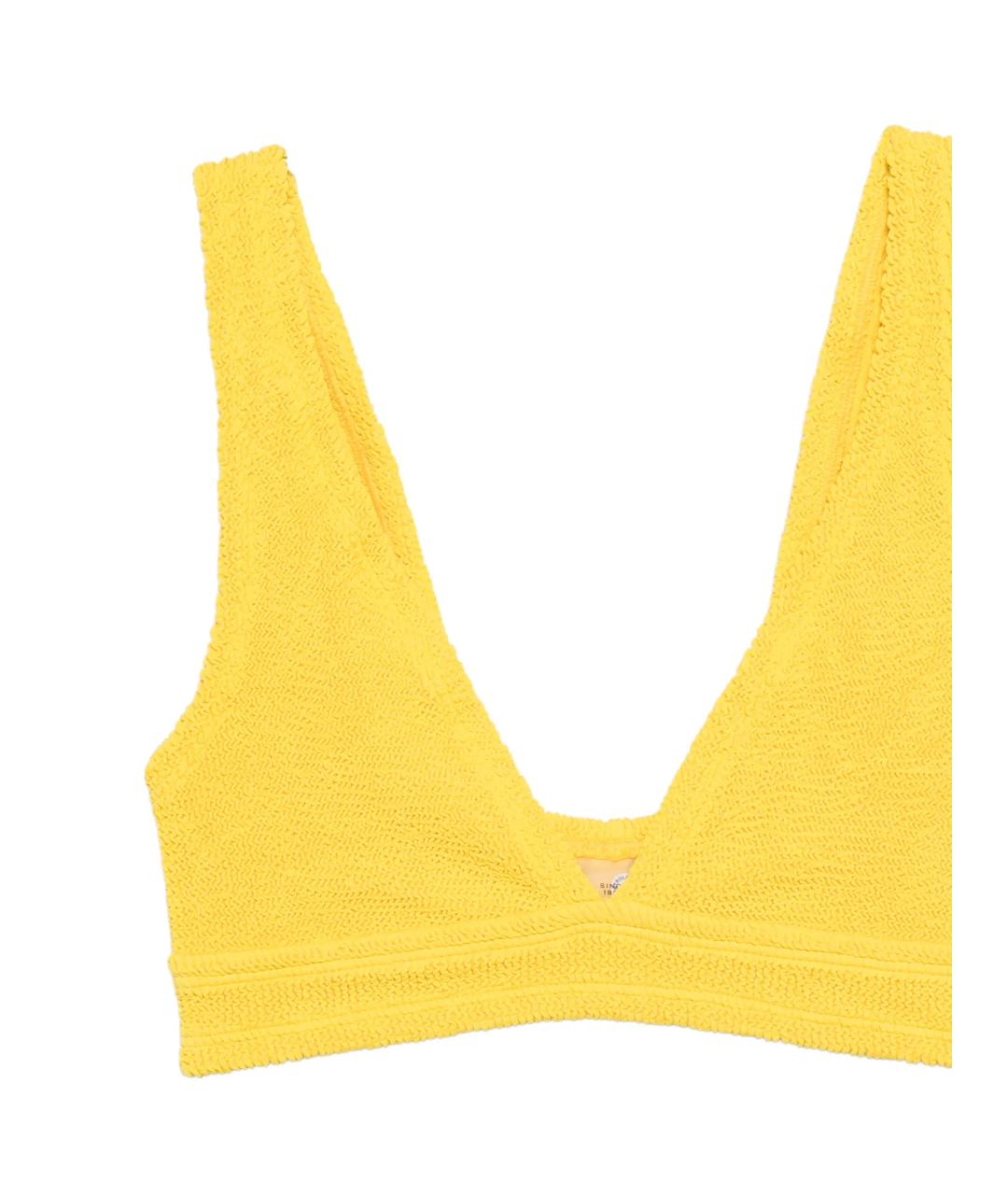 HUNZA G Желтый полиамидовый купальник, фото 3