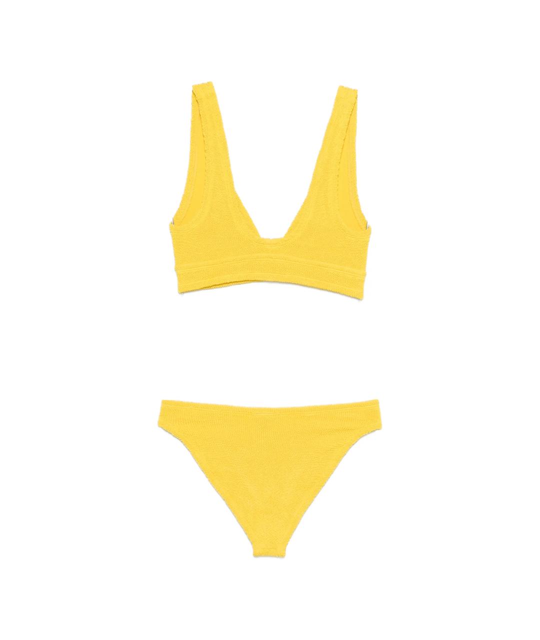 HUNZA G Желтый полиамидовый купальник, фото 2