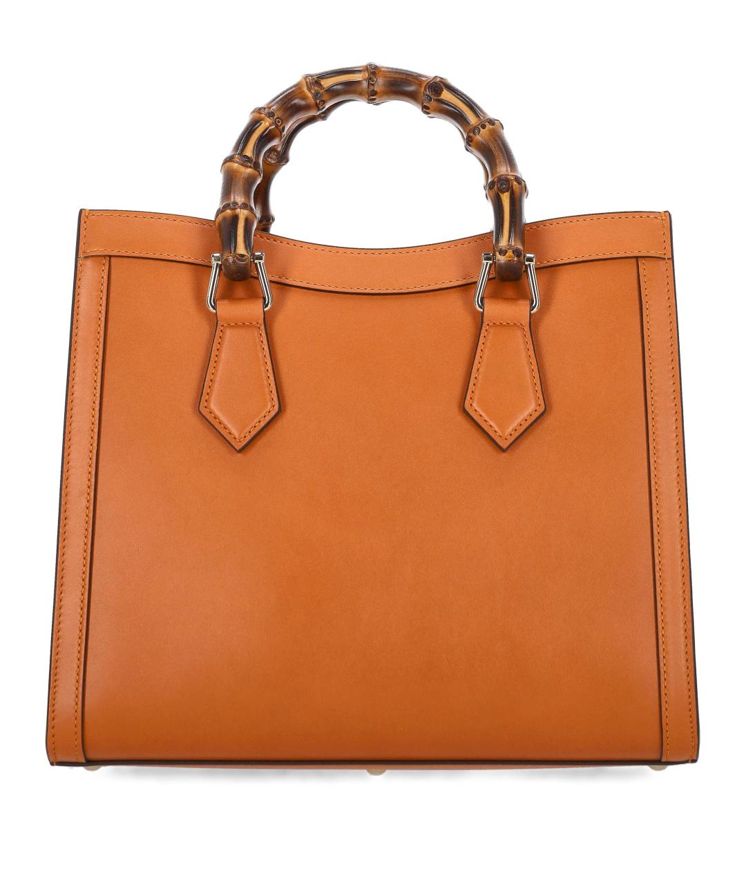 GUCCI Оранжевая кожаная сумка тоут, фото 3