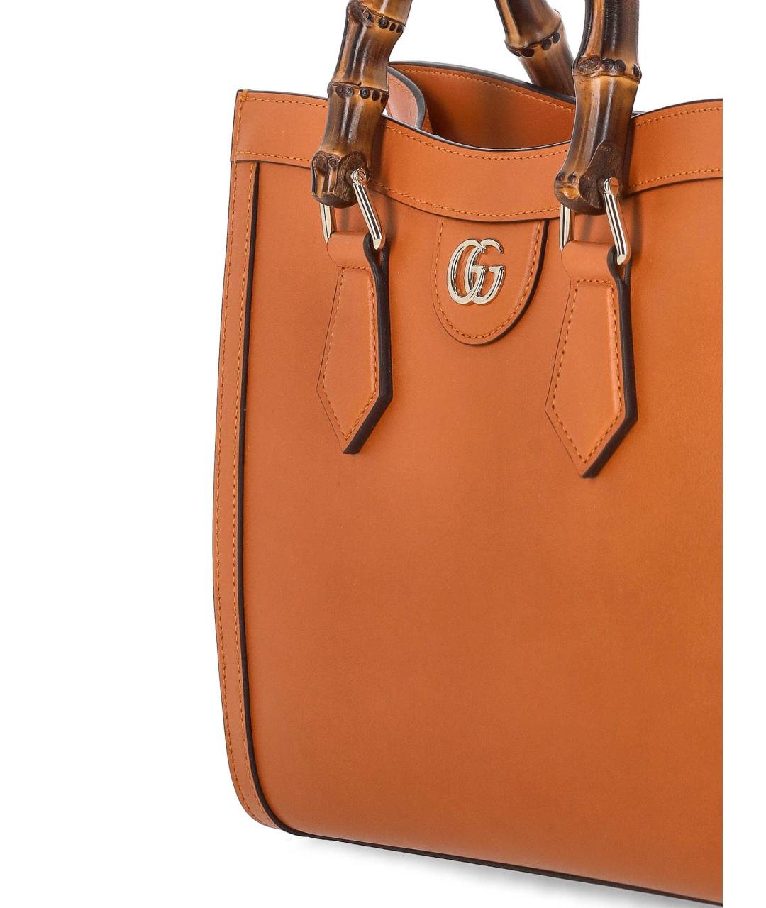 GUCCI Оранжевая кожаная сумка тоут, фото 4