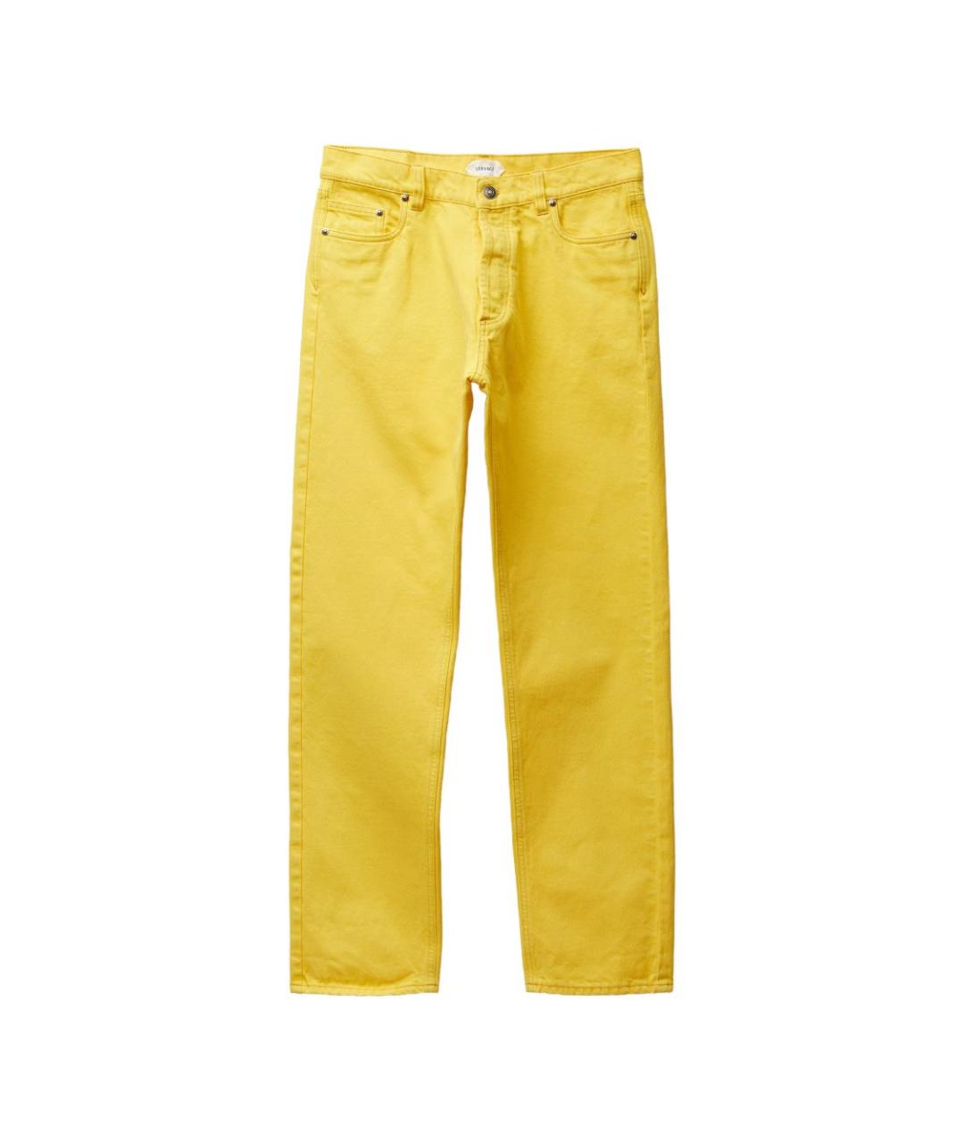VERSACE Желтые прямые брюки, фото 1
