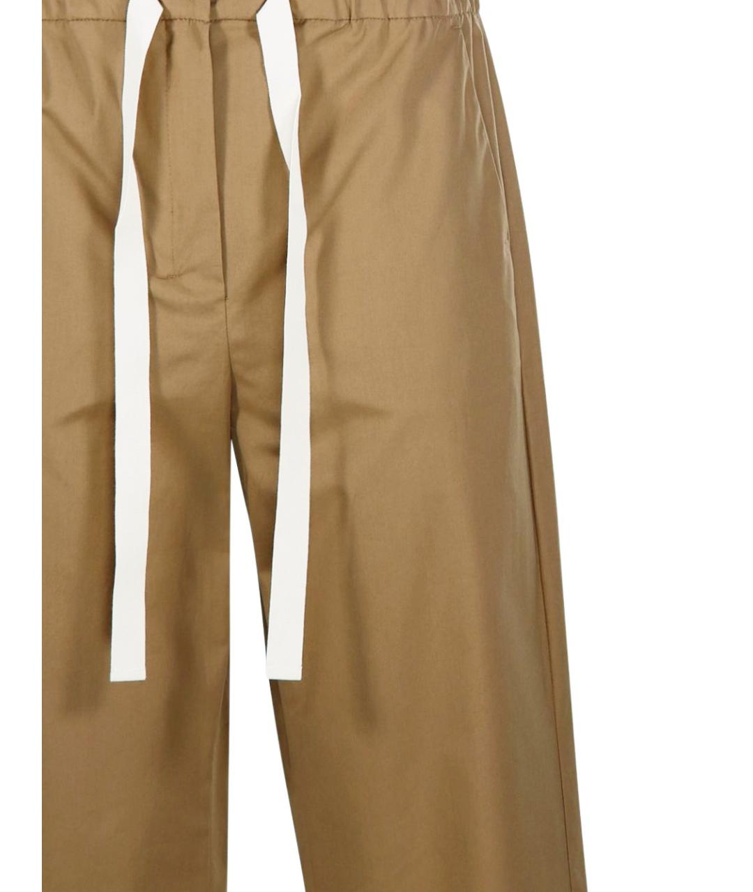 'S MAX MARA Бежевые хлопковые прямые брюки, фото 2