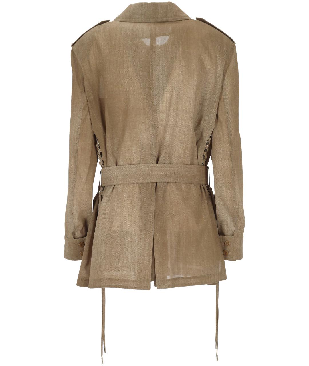 ERMANNO SCERVINO Бежевая полиэстеровая куртка, фото 3