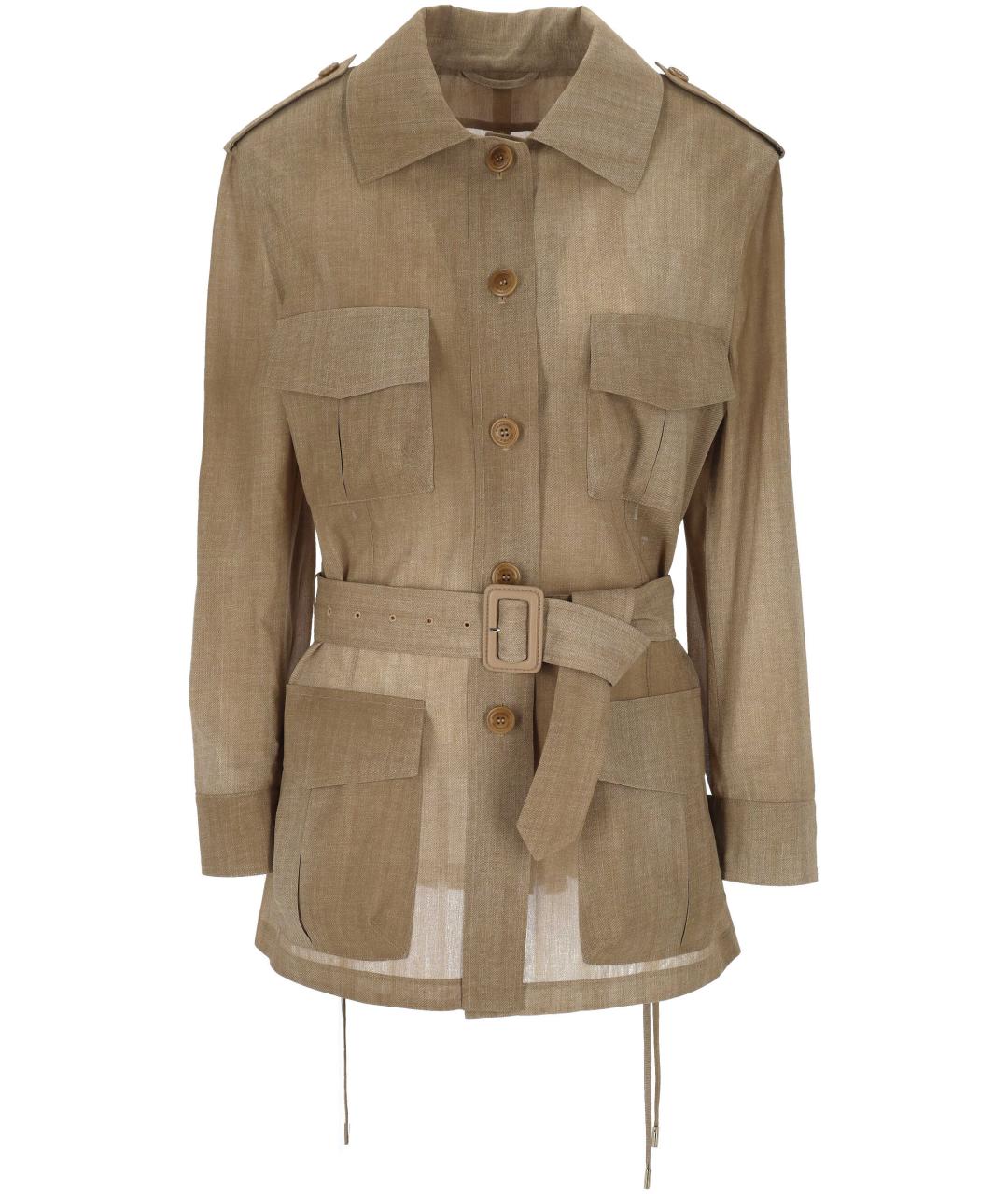 ERMANNO SCERVINO Бежевая полиэстеровая куртка, фото 1