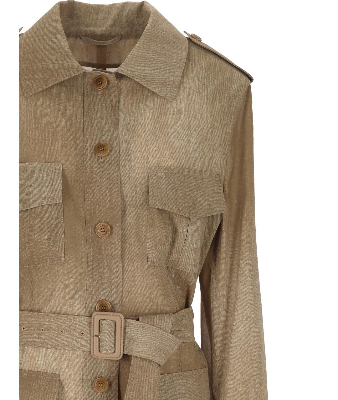 ERMANNO SCERVINO Бежевая полиэстеровая куртка, фото 2